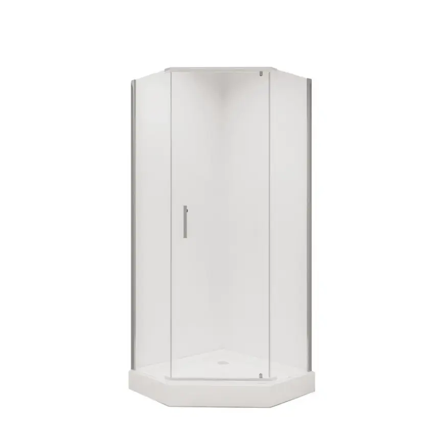 Душ.огр. NIAGARA NG-6634-08(100х100х195) ТРАПЕЦИЯ, хром, распашная, стекло прозрачное