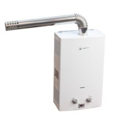 Колонка WERT 10 литров белая, ТУРБО с трубой