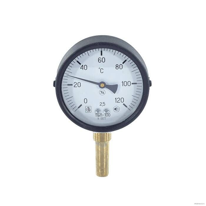 Термометр биметалл ТБП-Р 120С Дк100 L=100 G1/2" радиал ЗТП Минск