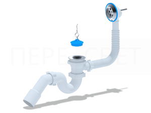 Сифон Ани для ванны 1 1/2" с пер.тр. 45 40х50