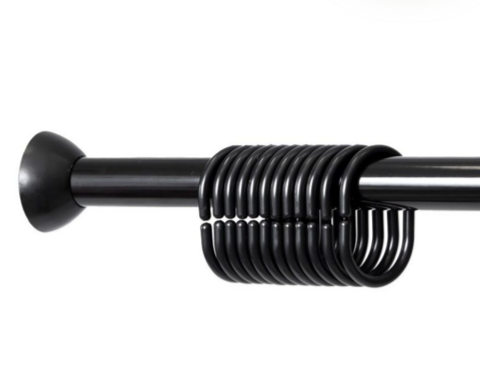 Карниз с кольцами черный