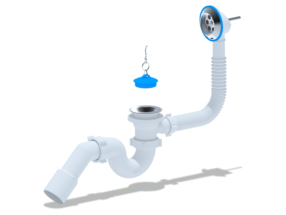 Сифон Ани для ванны рег.п/автомат 1 1/2" с пер.тр. 45°40*50