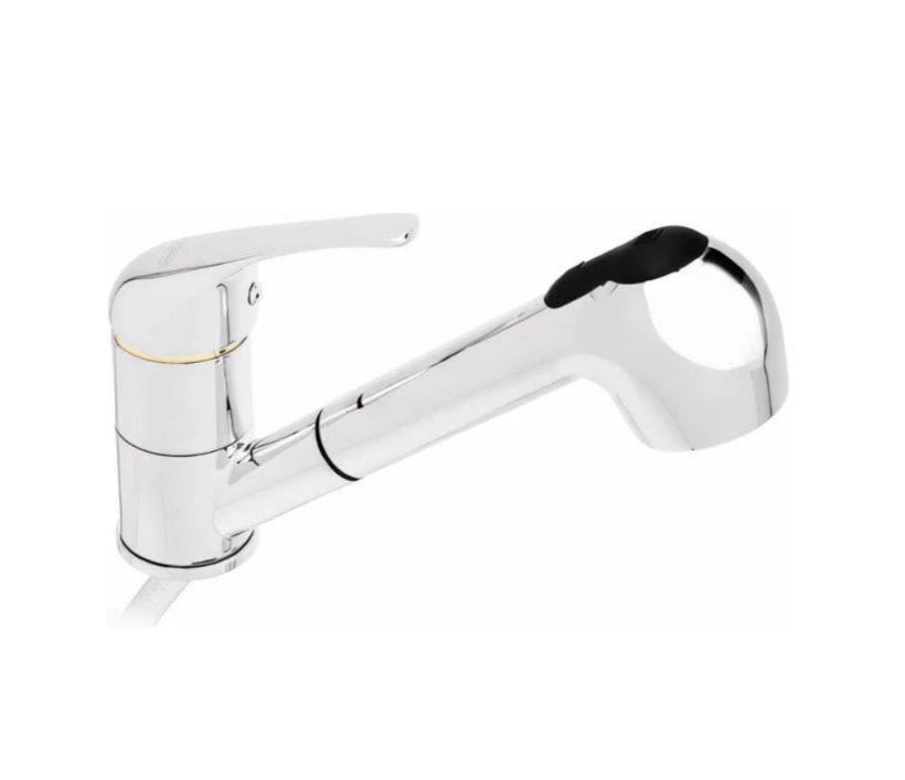 Смеситель для кухни, выдвижной излив, керам. картридж 40мм, хром, цинк, SK01-E119