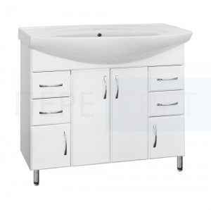 Тумба №27 под умыв. Эльбрус (4 ящика) белая 100