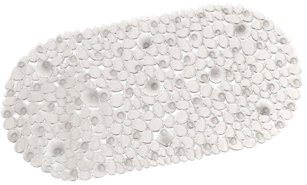 Коврик на присосках "камушки" 69*36 белый