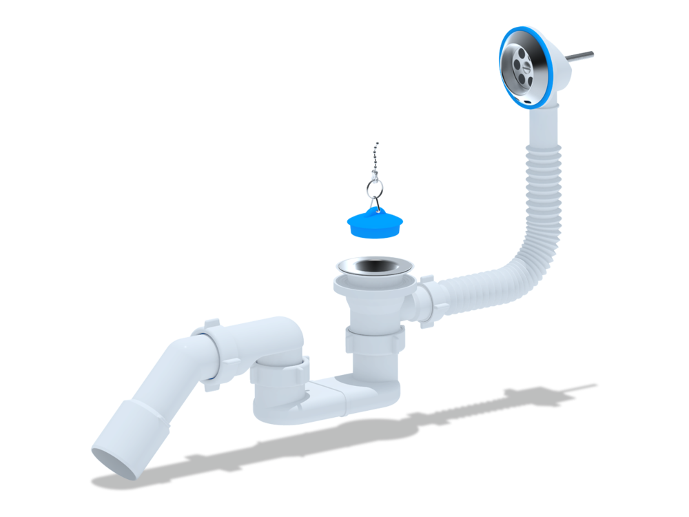Сифон Ани для ванны плоский 1 1/2" с пер.тр. 45 40х50