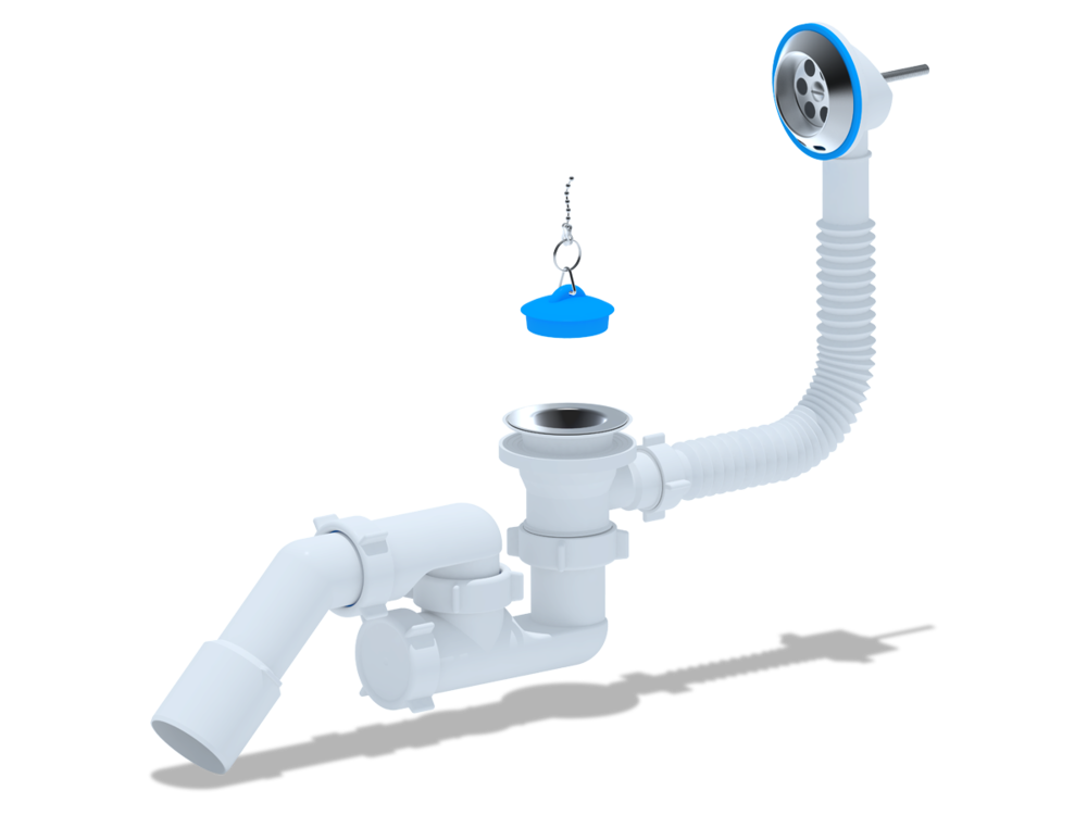 Сифон Ани для ванны рег. 1 1/2" с пер.тр. 45 40/50