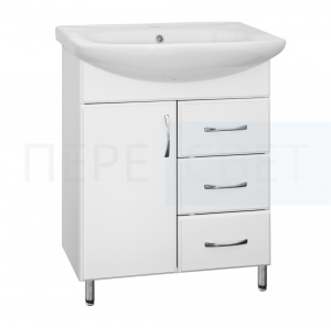 Тумба №24 под умыв. Лидия (3 ящика) белая 70