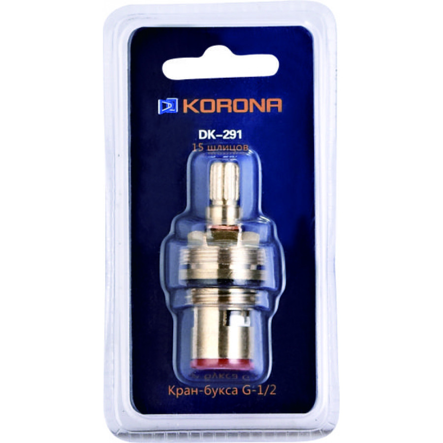 Кран-букса 1/2" керамика 15 шлицов под крест Блист