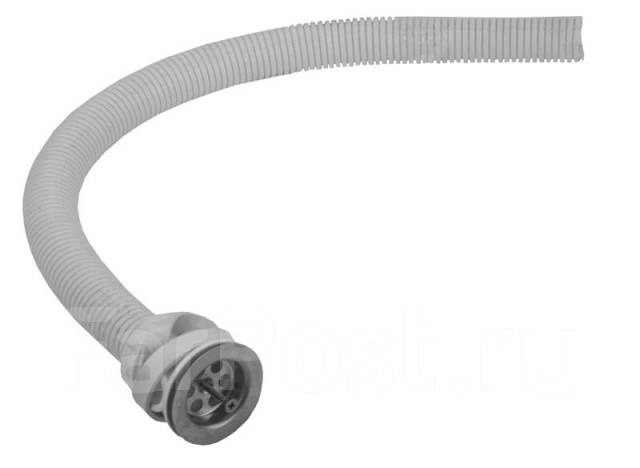 Сифон гофрир.с перелив. под нержав.мойку белый