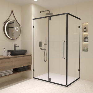 Душевой угол 90*90 RGW PA39ВКквдрат чёрн./проз 6мм