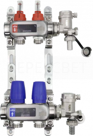 Коллекторная группа с расход.SMSНЕРЖ1"x3/4" 2 вых