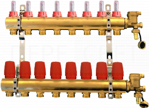 Коллекторная группа с расход.SMSНЕРЖ1"x3/4" 8 вых