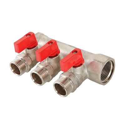 Коллектор  VALTEC  3/4" с  2-мя шар. кранами