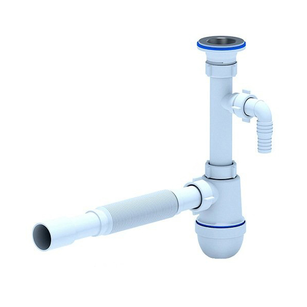 Сифон Ани Юнг 1 1/4" *32 с отводом для стир/маш.и гиб. тр. 32x40/50