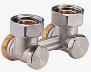 Узел  нижнего подключени Giacomini радиатора, УГЛОВОЙ