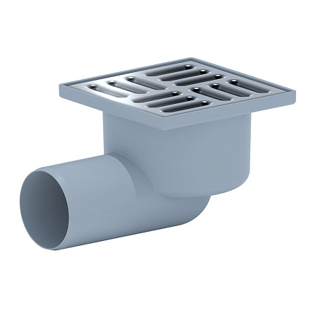 Трап СУХОЙ гориз,50 выпуск10*10 с нержав.решеткой