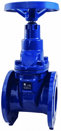 Задвижка чугун МЗВ Ду 80 Ру16 t75с Обрезин. клин Синяя