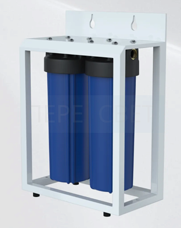 Магистральный фильтр Big Blue 20 + ключ + подставка (Двойной синий непрозрачный корпус магистрального фильтра, подключение 1")