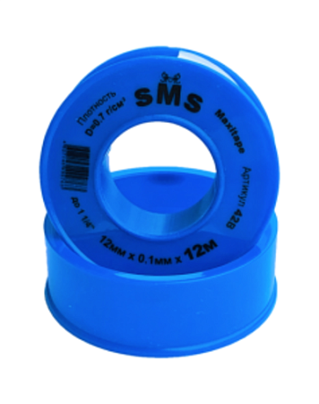 Фум-лента 12мм х 12м х 0,1мм SMS MAXITAPE 0.70гр/см SMS-42B