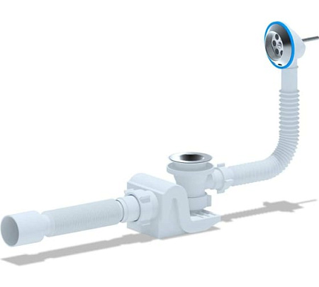 Сифон Ани "Бриг" для ванны с выпуском и переливом 1 1/2" г/т 40*50