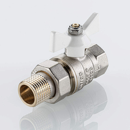 Кран шар. американка VALTEC  1/2" бел. бабочка BASE-ГОСТ