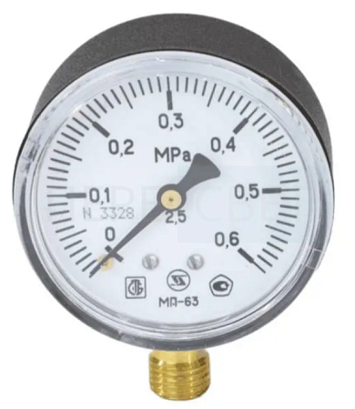 Манометр с нижним подкл МП-50 1/4" 0-10 бар ЗТП Минск