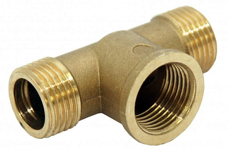 Тройник переход.  3/4"х1/2"х3/4 н/В/н латунь