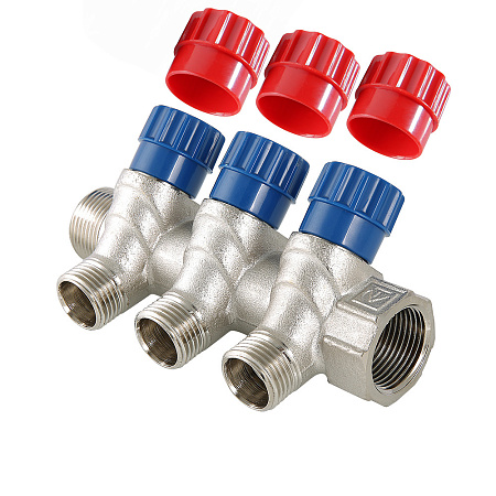 Коллектор  VALTEC  3/4" с 2-мя регулирующ. кранами