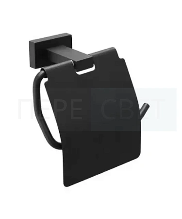 Держатель д/туалетной бумаги с крышкой,ЧЕРНЫЙ ViEiR