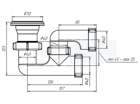 Сифон Ани для душ.поддона рег. 1 1/2"* 40