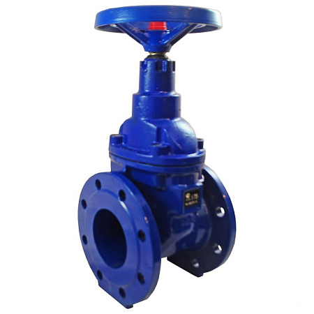 Задвижка чугун МЗВ Ду 50 Ру16 t75с Обрезин. клин Синяя