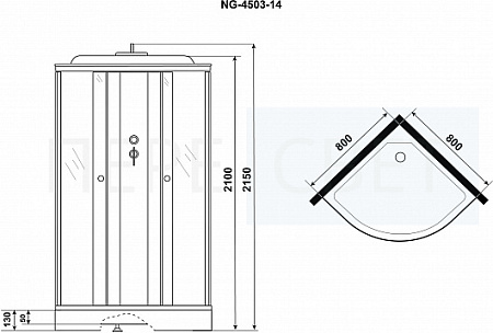 Душевая кабина NG E80/13/TN (800x800) Душевая кабина NG E80/13/TN (800x800)