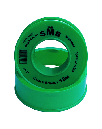 Фум-лента 12мм х 12м х 0,1мм SMS MIDITAPE 0.35гр/с SMS-42G