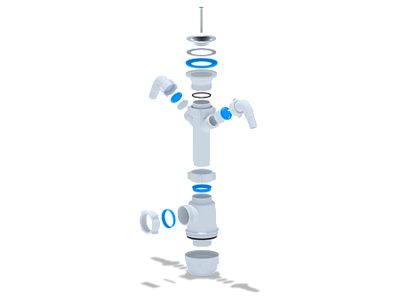 Сифон Ани Грот 1 1/2"* 40 с 2 - мя отв. с/м