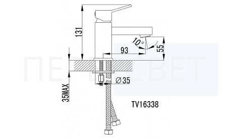 Смеситель д/умывальника "Селесте", катридж 25мм
