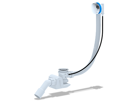 Сифон Ани "Бриг" д/ванны п/автом. 580мм с сифоном, ручка металл, труба 375х40х50