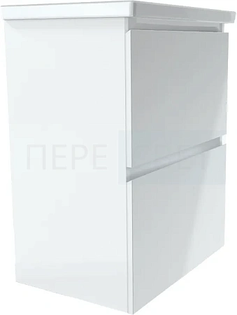 Тумба New Aris 70H 2я. Бел.Глян. под умыв. Como 70