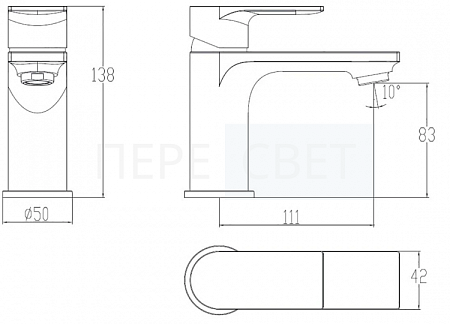 Смеситель д/умывальника "Найс", катридж 35мм