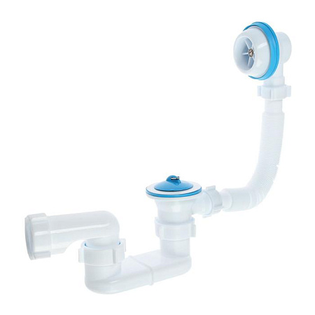 Варяг сифон для ван. с выпуском и переливом плоский