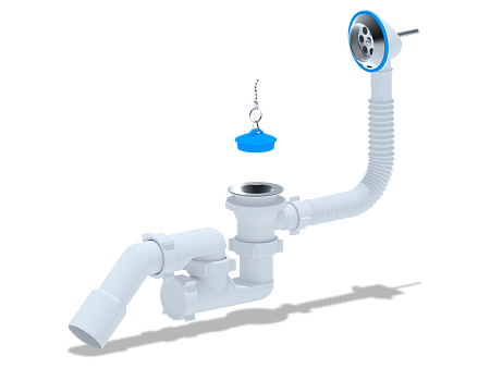 Сифон Ани для ванны рег. 1 1/2" с пер.тр. 45 40/50