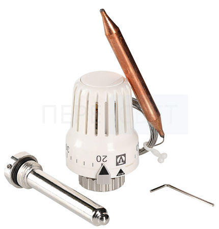 Термоголовка "VALTEC"  с погружным датчиком диап. Регул-ки 20-62С 2м.