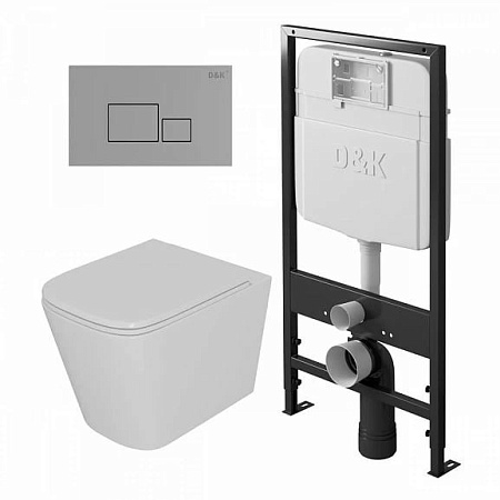 Инсталляция D&K С ПОДВ.УНИТАЗОМ Quadro. 5 в1 ХРОМ