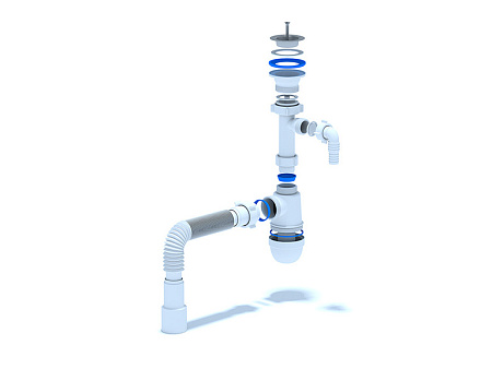 Сифон Ани 1 1/4"* 40 с отв. с/м с г/тр. 40* 40х50