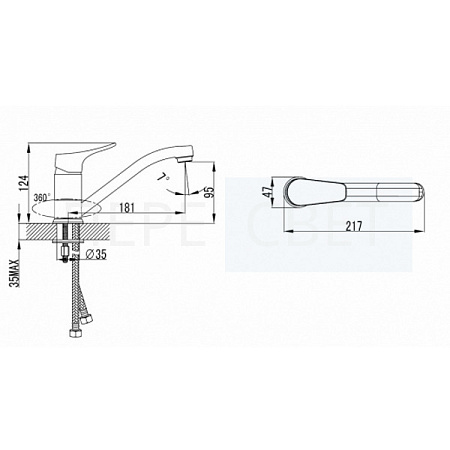 Смеситель д/кухни "Флинк", катридж 35мм