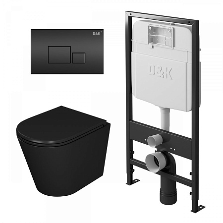 Инсталляция D&K С ПОДВ.УНИТАЗОМ Matrix.5 в1ЧЁРНАЯ