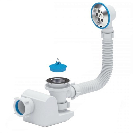 Сифон Ани "Бриг" для ванны с выпуском и переливом 1 1/2"