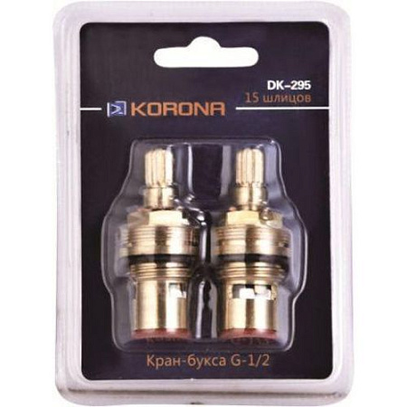 Кран-букса 1/2" керамика 15 шлицов под крест в Блистере