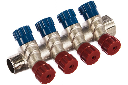 Коллектор  VALTEC  3/4" с 4-мя регулирующ. кранами