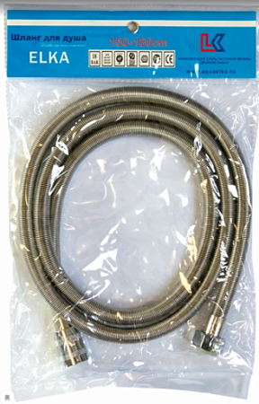 Шланг в/д 1,5-1,8м имп/имп ELKA растяжной пружинный Шланг в/д 1,5-1,8м имп/имп ELKA растяжной пружинный
